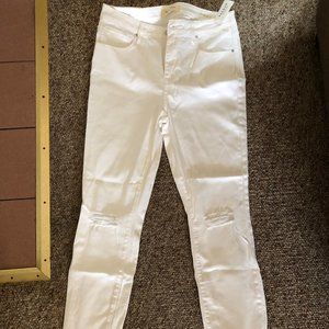 Pacsun White mid rise skinniest ripped jeans